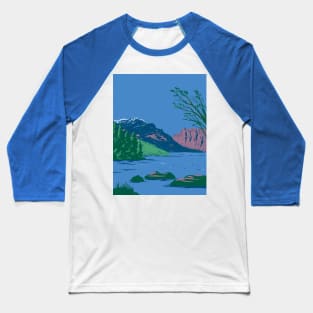 Phelps Lake near Death Canyon in Wyoming USA WPA Art Poster Baseball T-Shirt